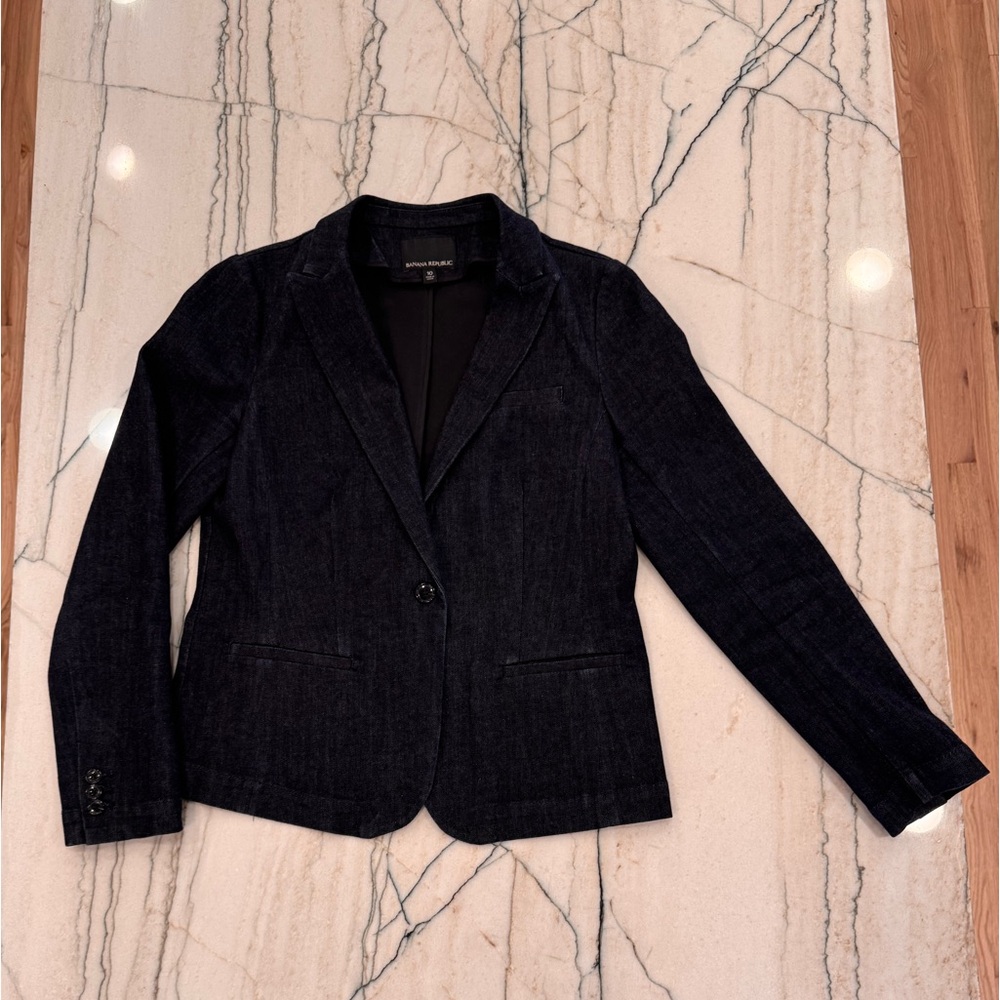 Banana Republic Dark Blue Jean Blazer